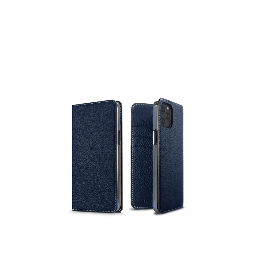 (iPhone 12 / 12 Pro) ダイアリーケース シュリンクレザー