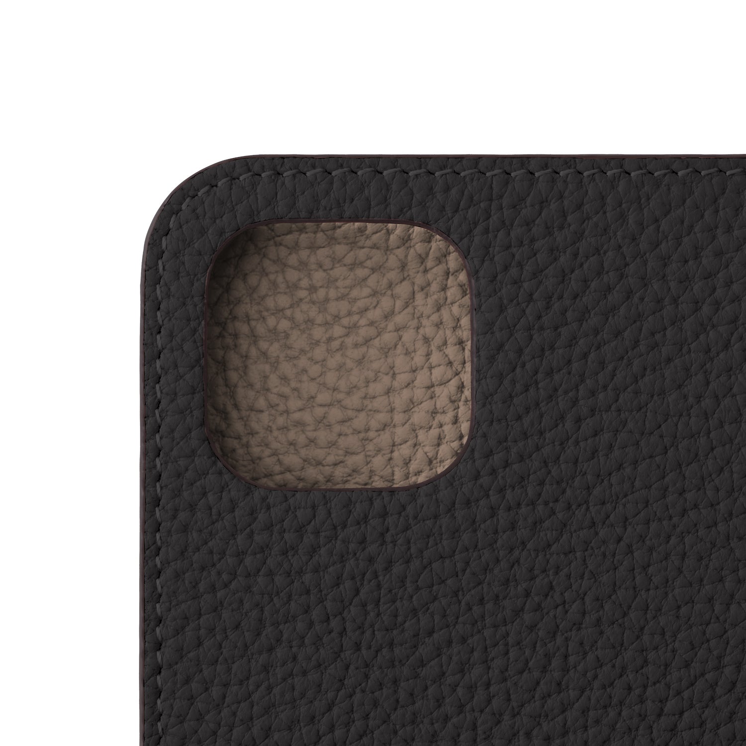 (iPhone 14 Plus) Diary case in shrink leather