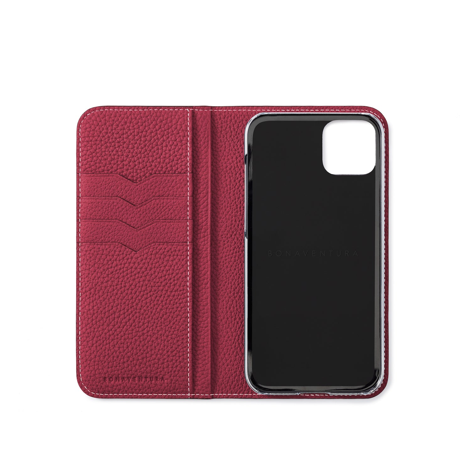 (iPhone 14 Plus) Diary case in shrink leather