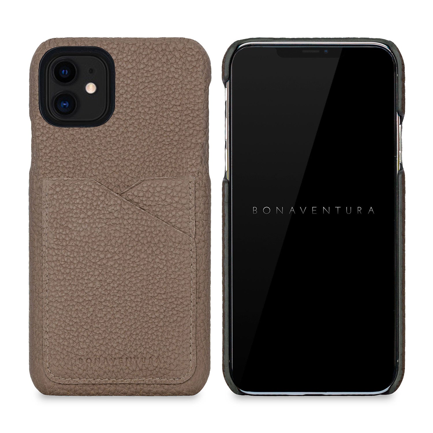 (iPhone 11) Back cover case Shrink leather