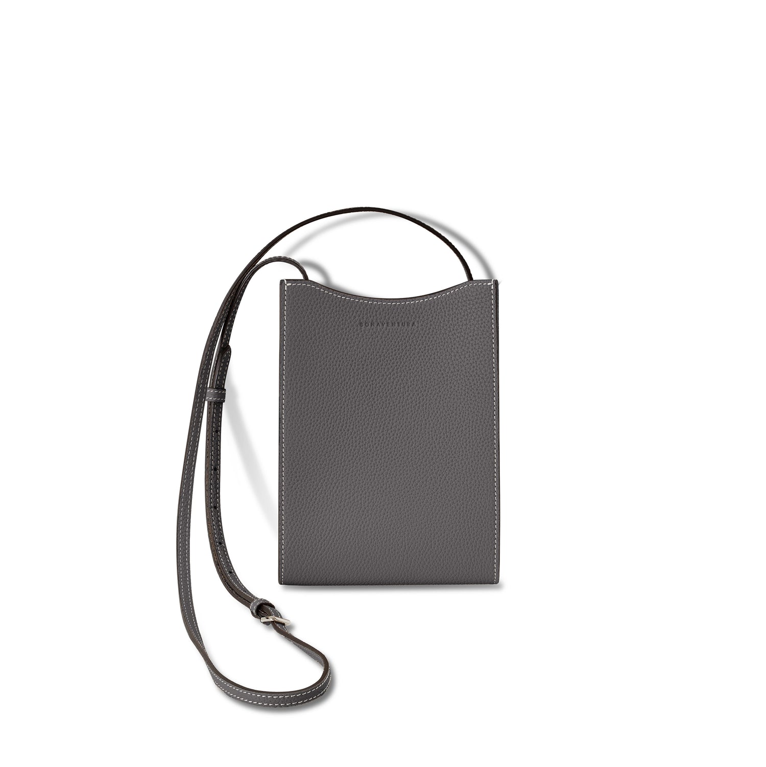 Rear bag, shrink leather (mini), charcoal grey
