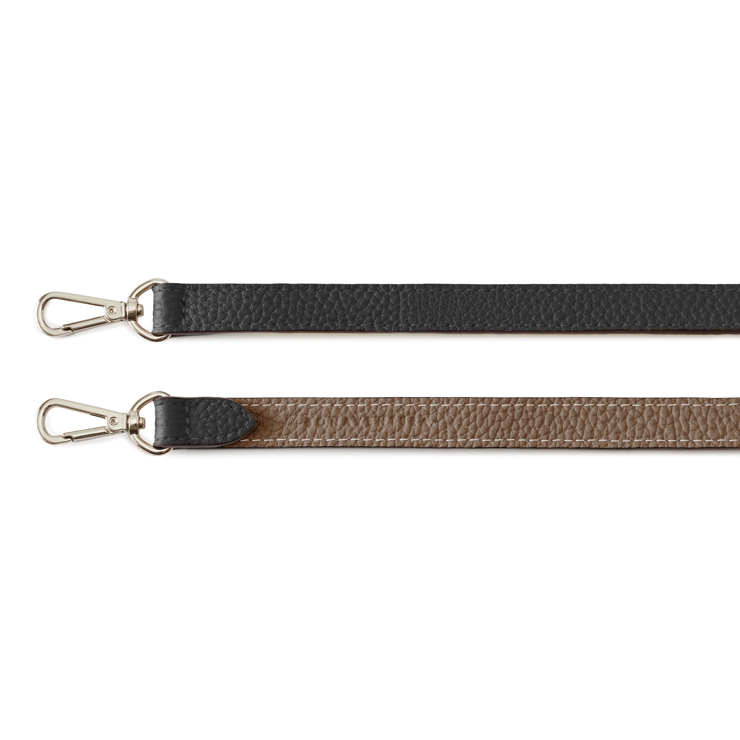 Shoulder strap with handle, shrink leather for back cover (silver)