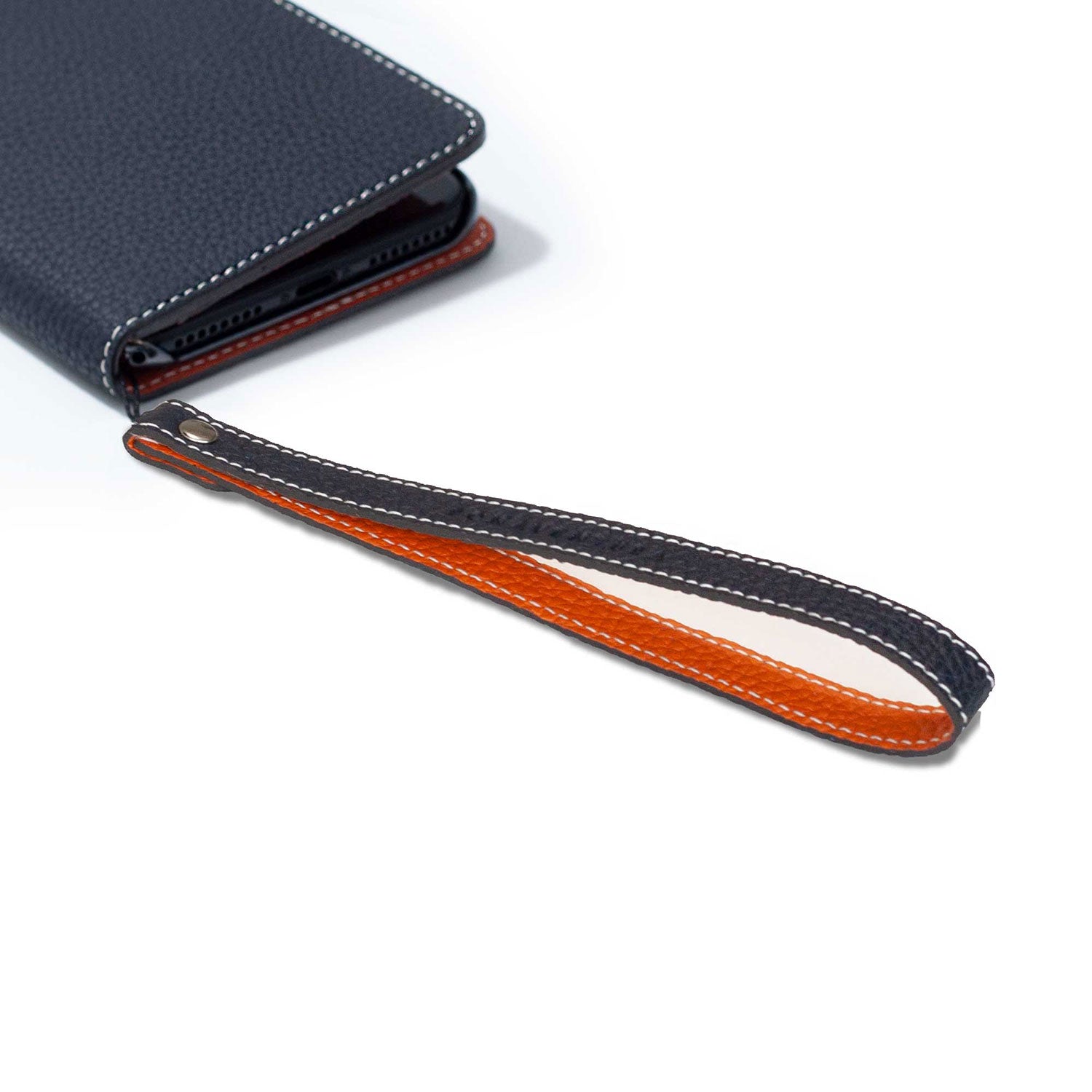Long strap in shrunk leather