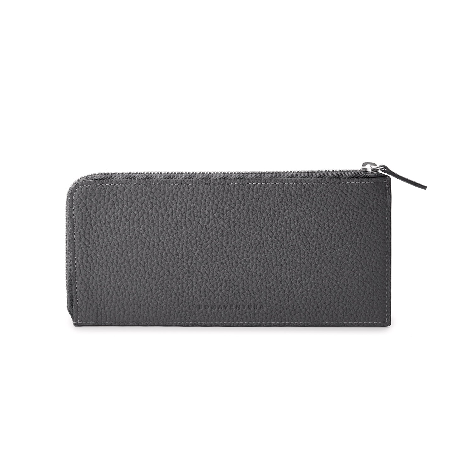 Long L-shaped zip wallet in shrunk leather