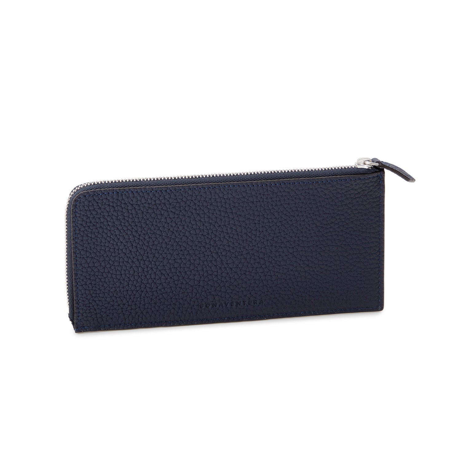 Long L-shaped zip wallet in shrunk leather