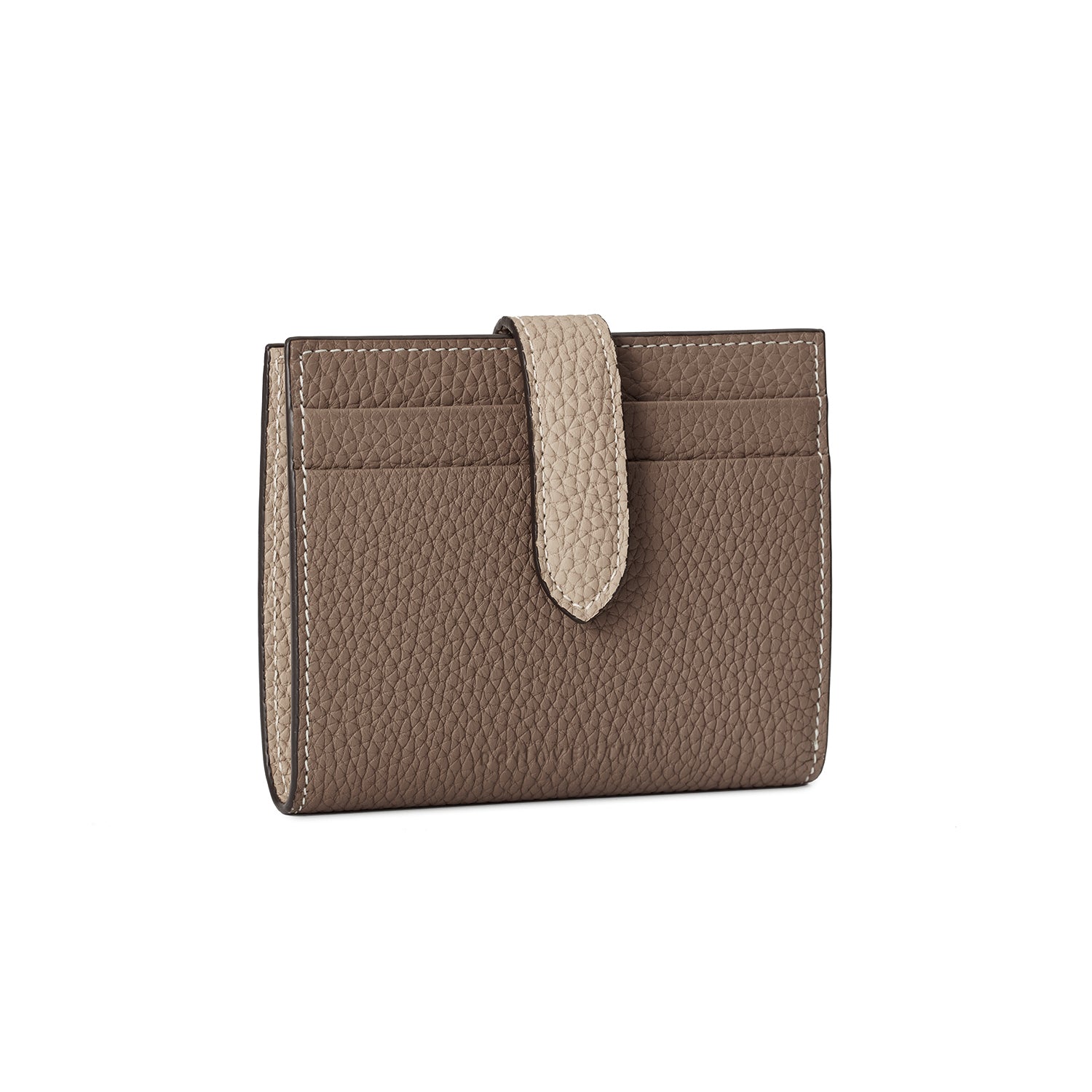 Belted medium wallet in shrunk leather