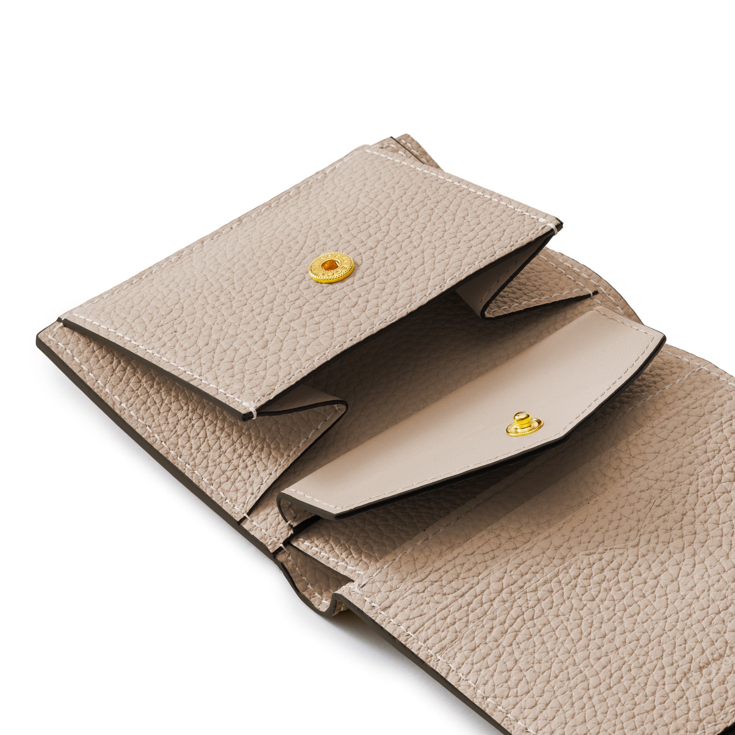 Belted bifold wallet in shrunken leather